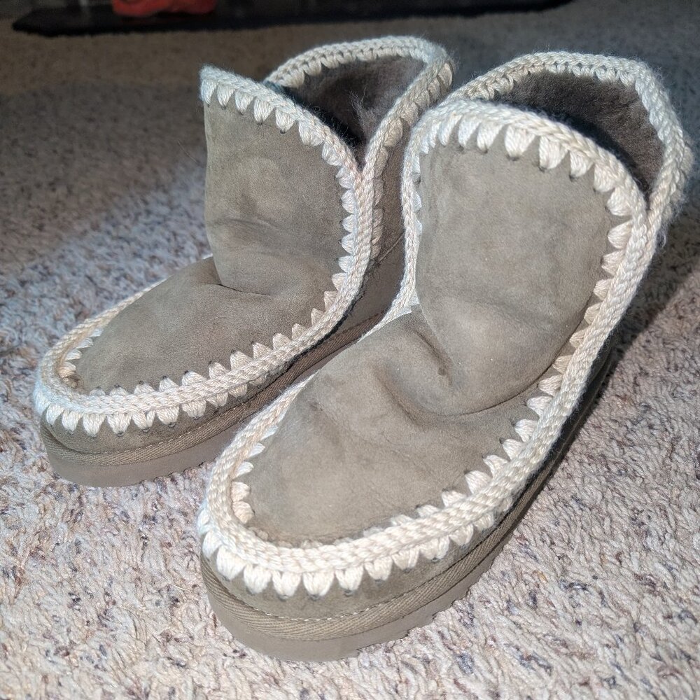 Mou Glacier Winter Boots with Crochet Trim